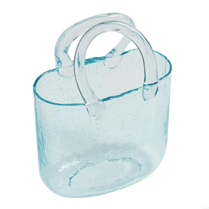 62KD Clear Glass Vase Fish Vase Bucket Decorative Flower Pot Desktop Ornaments for Home Festival Wedding Decoration