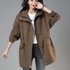 Fashionable and Elegant Mid-Length Women's Autumn Coat, High-End Overcoat for Middle-Aged Women To Look Stylish and Slim