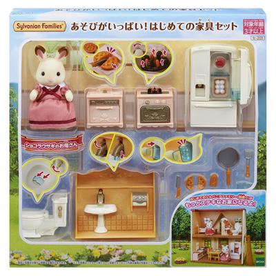 Набор мебели Sylvanian Families «First Furniture», сертификат ST Mark, для детей от 3 лет и старше, игрушечный кукольный домик, кукла/мебель Sylvanian Families EPOCH [Lots Play!
