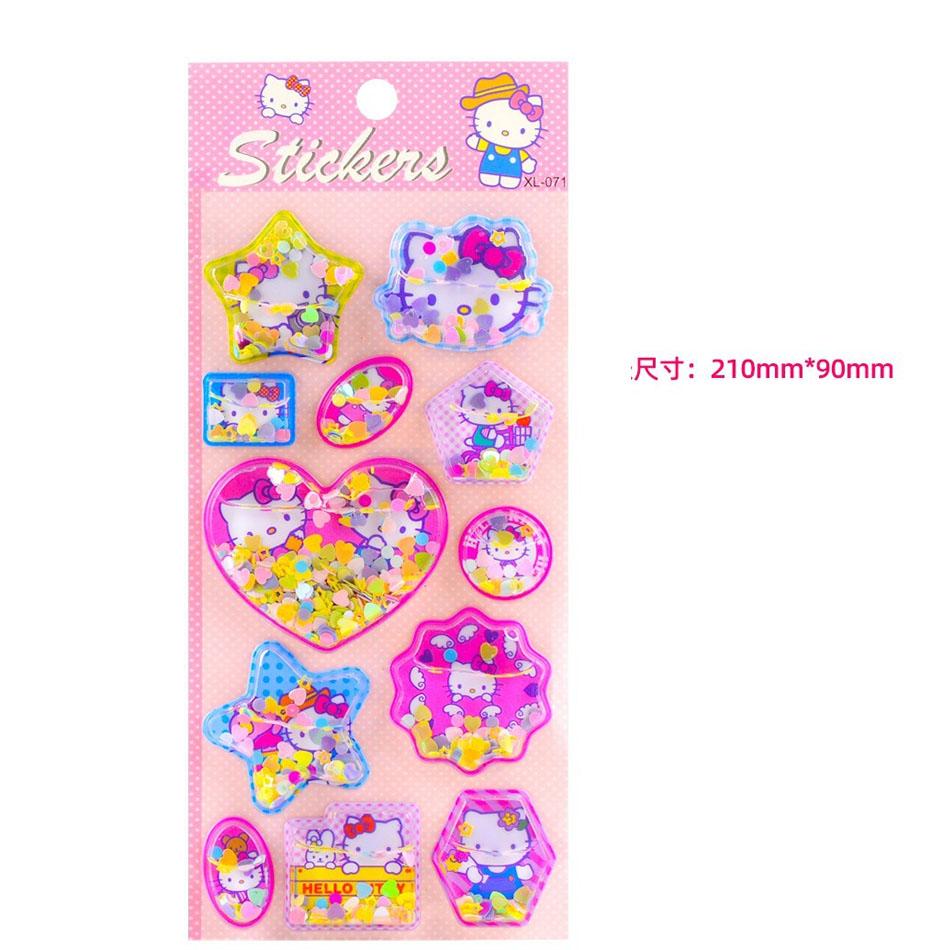 New Sanrio 3D Three-Dimensional Water Shaking Flashing Refrigerator,Hello Kitty Laptop/Phone Case & Children's Stickers for Kids