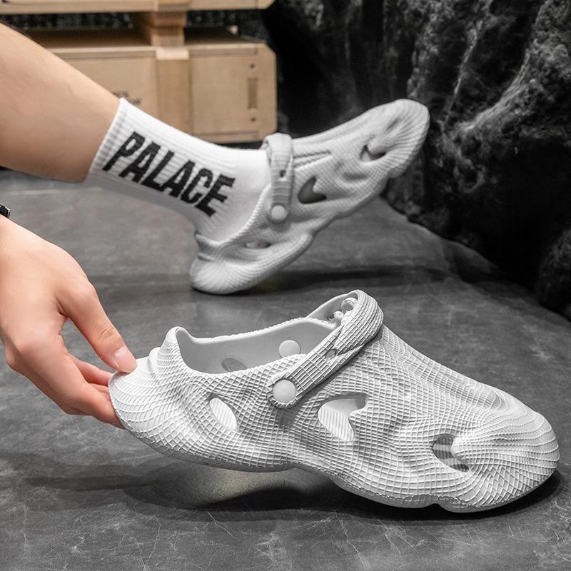 Мужские сандалии с кокосовым отверстием, нескользящие, для улицы, пляжные - летние шлепанцы Баотоу