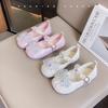 Pink Girls Princess Shoes Spring and Autumn Crystal Shoes Children's Shoes White New Dress Single Shoes Girls Small Leather Shoes