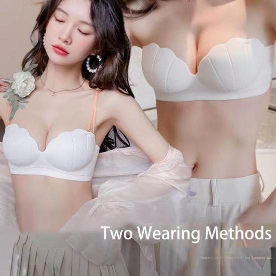Женский невидимый бюстгальтер, женский бюстгальтер без бретелек, противоскользящая полоска, пуш-ап, без стального кольца, сплошной цвет, застежка сзади, съемные бретели, нижнее белье