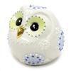 Good Luck Figurine Kutani Ware Ball Owl Sheng Pottery Present Gift 60th Birthday Celebration (blue)