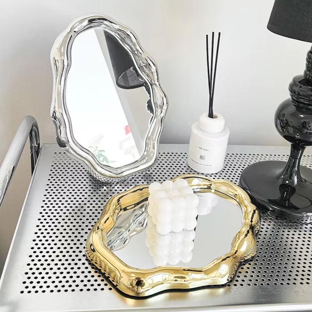 Folding Desktop Makeup Mirror Light Luxury Clouds Vanity Mirror  Home Decor