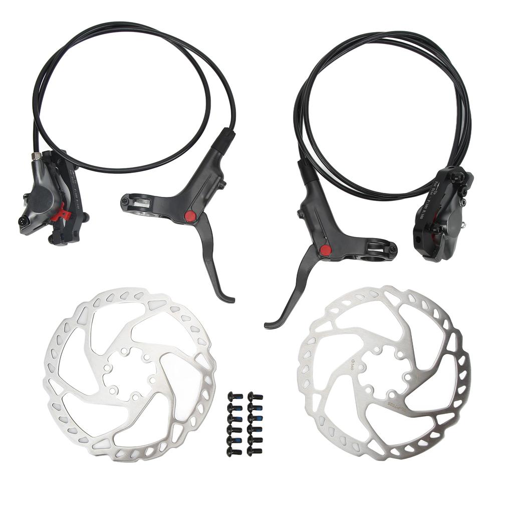 Комплект дисковых тормозов WAKE передний и задний, алюминиевые суппорты, роторы из нержавеющей стали 160 мм с тормозным рычагом для троса, для шоссейного велосипеда