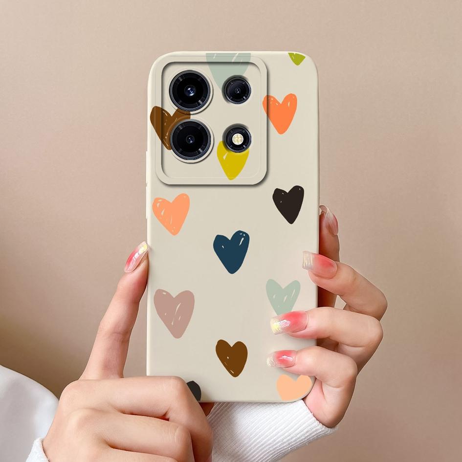 For Infinix Hot 30 Play GT 10 Pro Itel A05s A04 Tecno Camon 20 Premier 5G Phone Case Cover Fashion Love Heart Matte Soft Silicone Shockproof Bumpers
