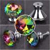20 Pcs Stained Crystal Glass Drawer Knobs 1 18 Inch Diamond Cabinet Dresser Pulls for Decorative Closet Drawers with Screws