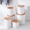 Creative Wooden Lid Ceramic Sealed Jar Kitchen Food Storage Bottle Moisture-proof Tea Candy Jar Bottle Container Home Decoration