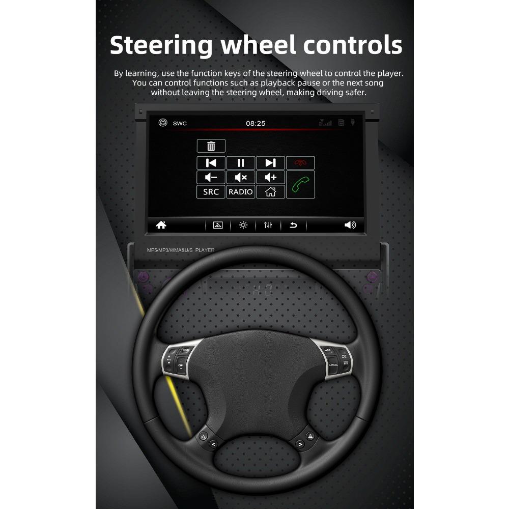 1 Din Автомобильный радиоприемник с электрическим выдвижным экраном Авторадио Универсальный мультимедийный MP5-плеер 7 лампочек Проводной Carplay Bluetooth Автомобильная стереосистема