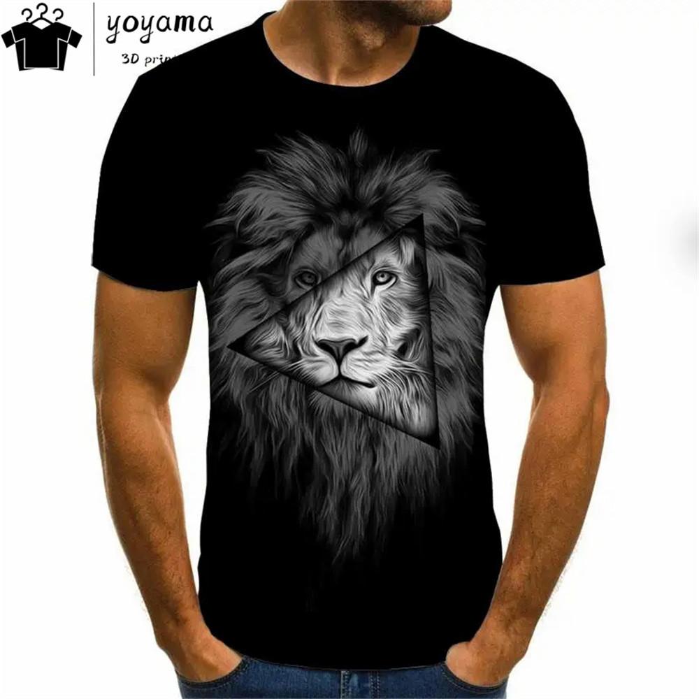Мужская футболка с 3d принтом тигра, футболки, топы, модная мужская футболка с рисунком животного, уличная одежда большого размера, модная одежда с круглым вырезом