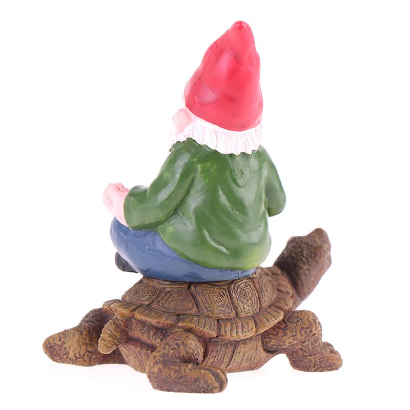 Садовый гном фигурка забавный гном сидящий на черепахе статуэтка гном орнамент