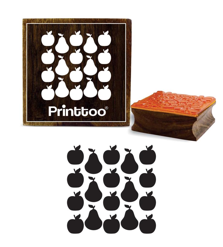 Printtoo & Pear Vector Pattern Square Wooden Rubber Stamp Craft Stamps Block-2 X 2