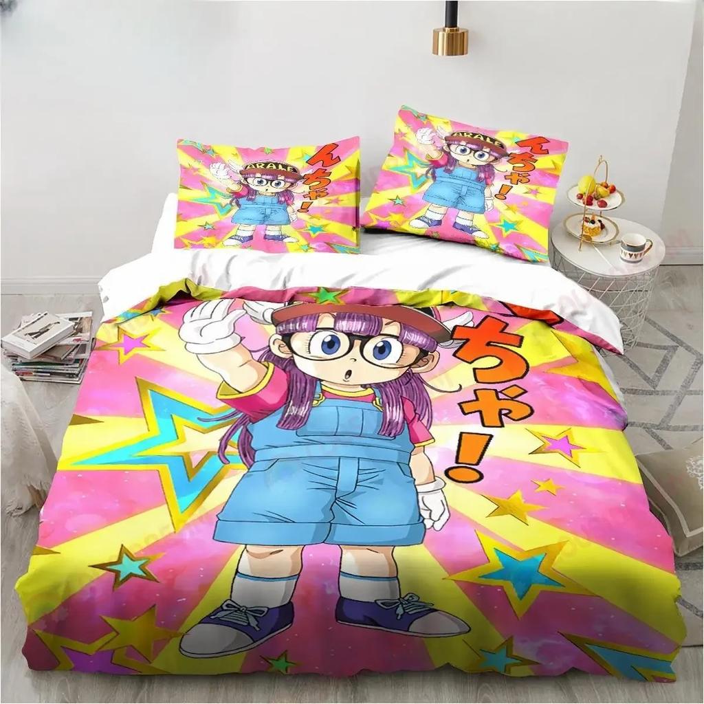Новый милый мультяшный набор постельного белья DR S-Slump Arale Аниме King Twin Double Микрофибра Пододеяльник