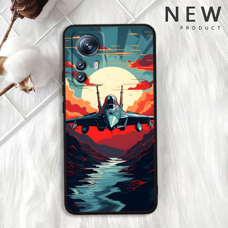 Модный чехол для телефона с рисунком самолета для Xiaomi Mi 15 14 13 13T 12 12T 12S 11 11i 11T Pro Ultra Lite 5G Черный Мягкий