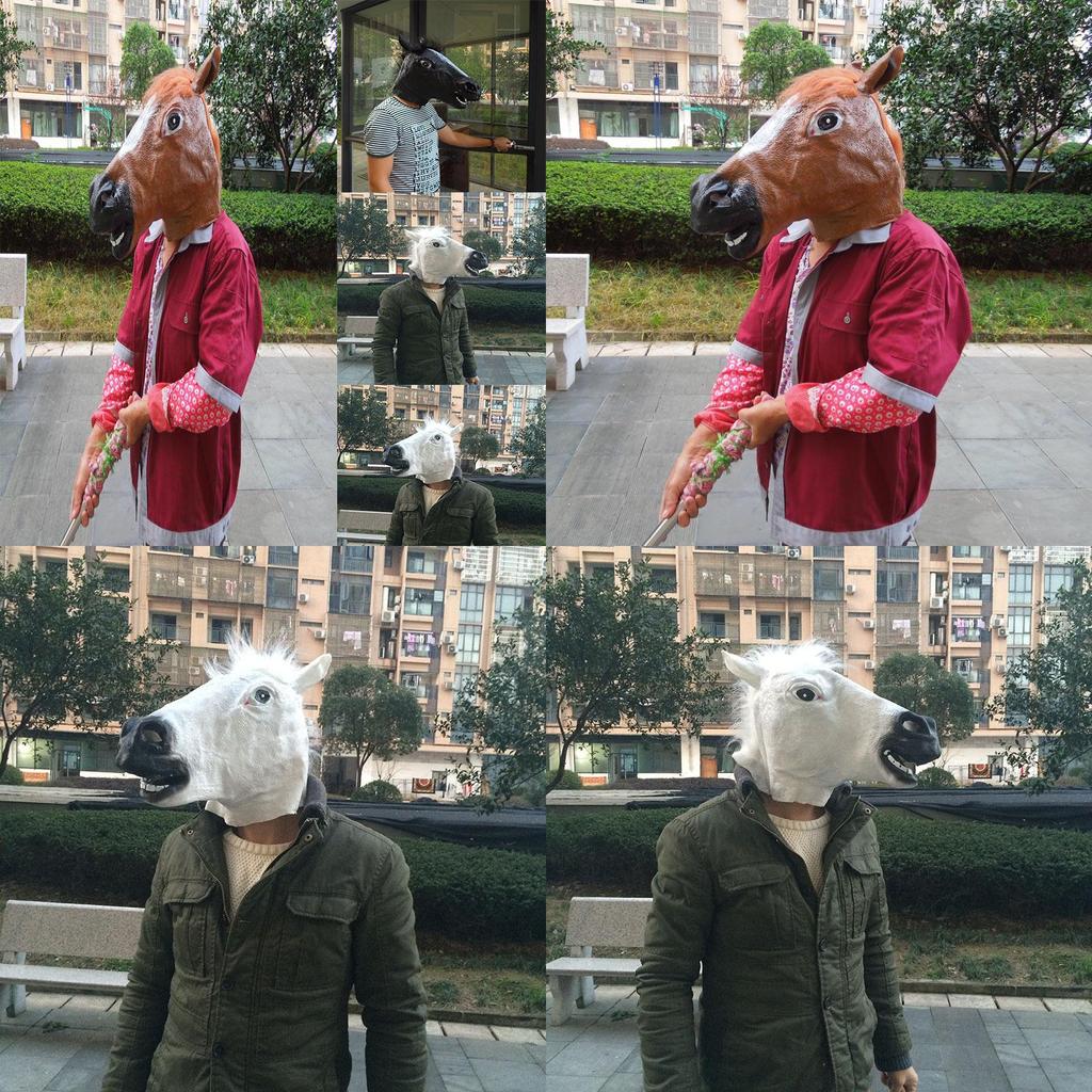 Маска головы лошади из латекса премиального качества, идеально подходящая для Хэллоуина и косплей-вечеринок