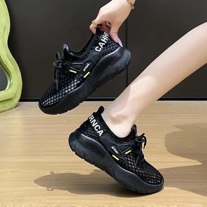 Модная обувь для паркура, увеличивающая рост, для женской обуви на плоской подошве, кроссовки, женская спортивная обувь широкой посадки, Китай, сабо, секонд-хенд, обувь 2025, трендовая