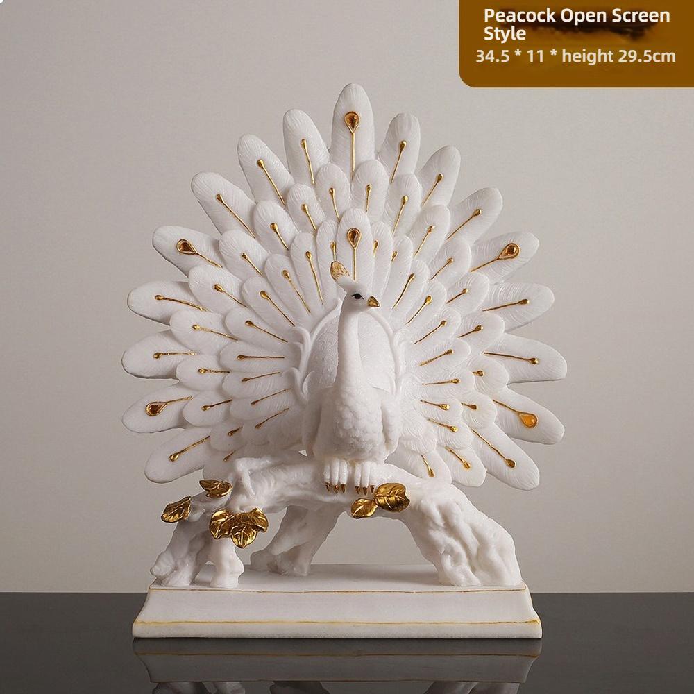 Минималистичная скульптурная ваза «Павлин», Роскошная ваза из смолы с золотой отделкой для цветов и домашнего декора, Современный арт-объект