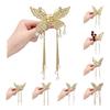 Hair Claw Long Fringe Faux Pearls Butterflies Decor Hair Clips Women Girls Hairstyles Home Outdoor Playing Hair Decoration