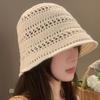 Соломенная шляпа от солнца Temperament, милая солнцезащитная кепка, солнцезащитный крем, вязаная шляпа-ведро для улицы