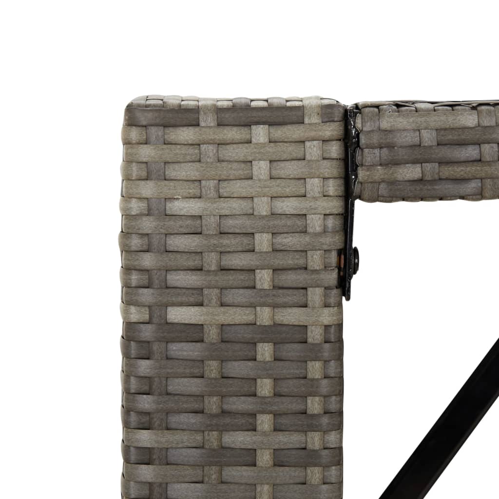 Bar Table with Glass Top Gray 185 x 80 x 110 cm Poly Rattan