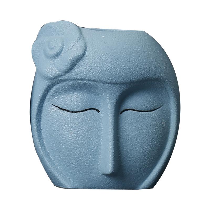 Керамическая ваза современный минималистский декор для дома аксессуары цветок суккулент цветочный горшок подарок студенту креативная ваза с рисунком лица DXUIALOI