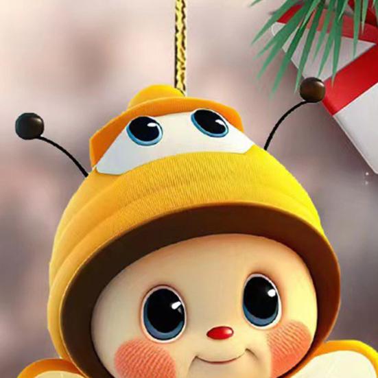 Подвесной орнамент в виде пчелы для автомобиля, акриловая пчела, праздничный декор, милый брелок для ключей в виде пчелы, сумка для салона автомобиля, подарок на ключ