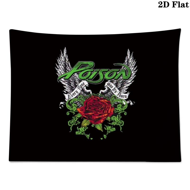 Poison Band Wall Tapestry Aesthetic Wall Hanging Printed Fabric Blanket Decorative Tapestries for Bedroom Living Room Home Decor