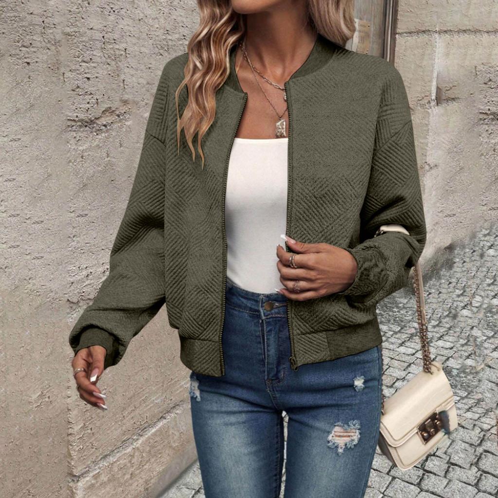 Womens Long Sleeve Zip Up Sweatshirts Jackets Full Zipper Lightweight Jacket Casual Pocket Loose Outwear Coat