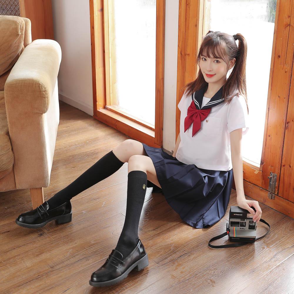 Длинные гольфы до колена, Высокие носки, Хлопковые однотонные носки до икры, Вышитые носки до середины икры, Ретро студенческие носки, Длинные носки