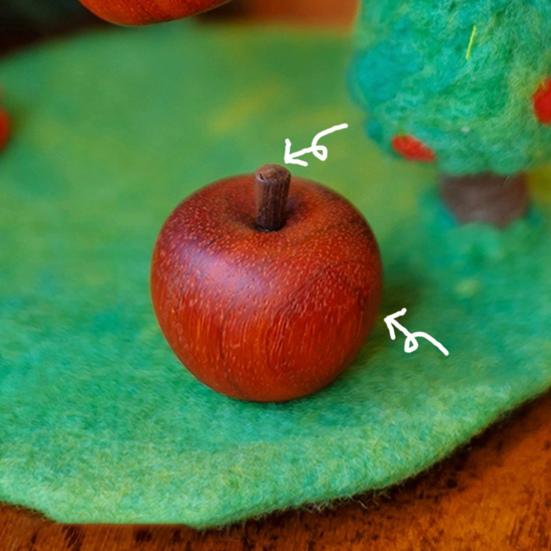 Wooden Red Fruit Figurine Small Artificial Fruit Sculpture Tabletop Centerpiece for Cabinet Christmas Farmhouse Desktop Decor