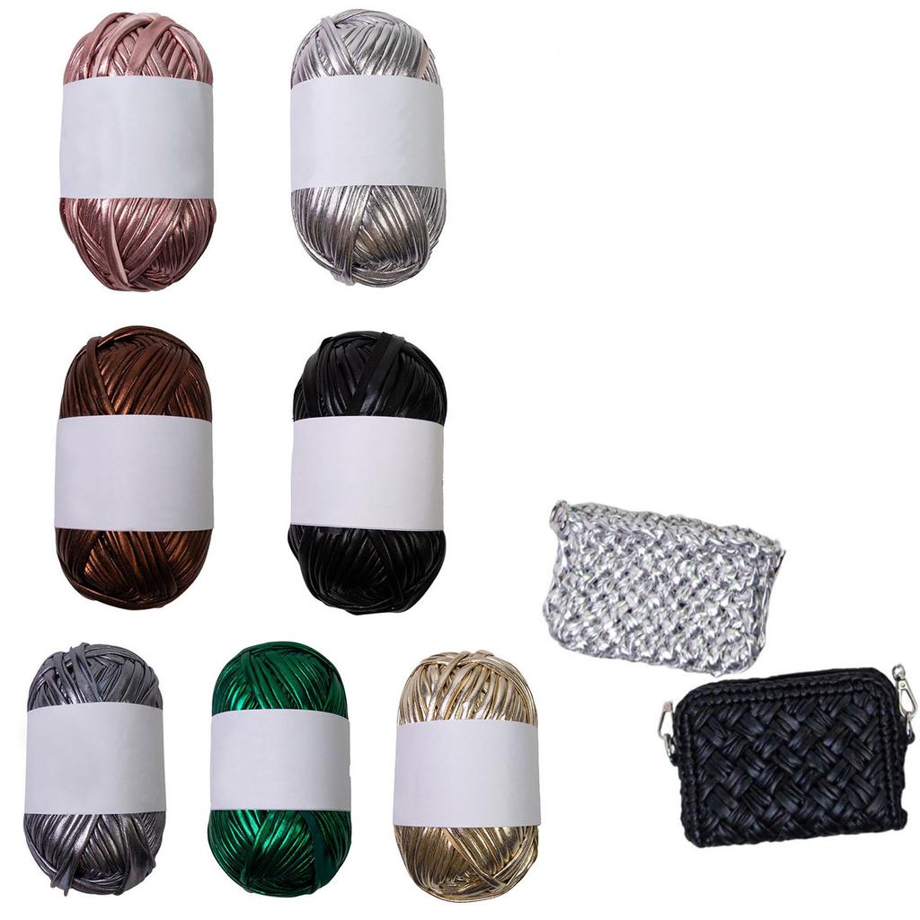 43.74yd Metallic Tshirt Yarn Fabric Cloth Knitting Yarn for Handmade Bag Purse Wallet Blanket Cushion Mug Pad Crocheting