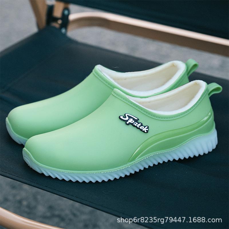New Shallow Mouth Four-season Rain Shoes Women's Short Tube Non-slip Waterproof Shoes Low-top Work Rubber Shoes