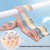 10Pcs Folding Clothes Rack Non-Slip Hangers Curved Groove Design Portable Compact Space-Saving