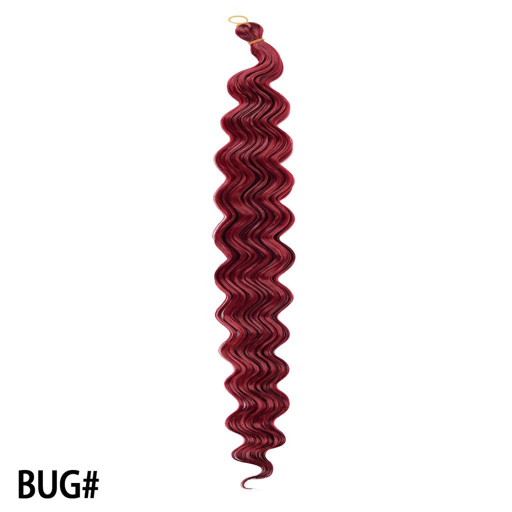 Crochet Hair 30inch 150g Boho Curly Wavy Braiding Hair Deep Water Ocean Wave Black Synthetic Bohemian Braids For Women Girls
