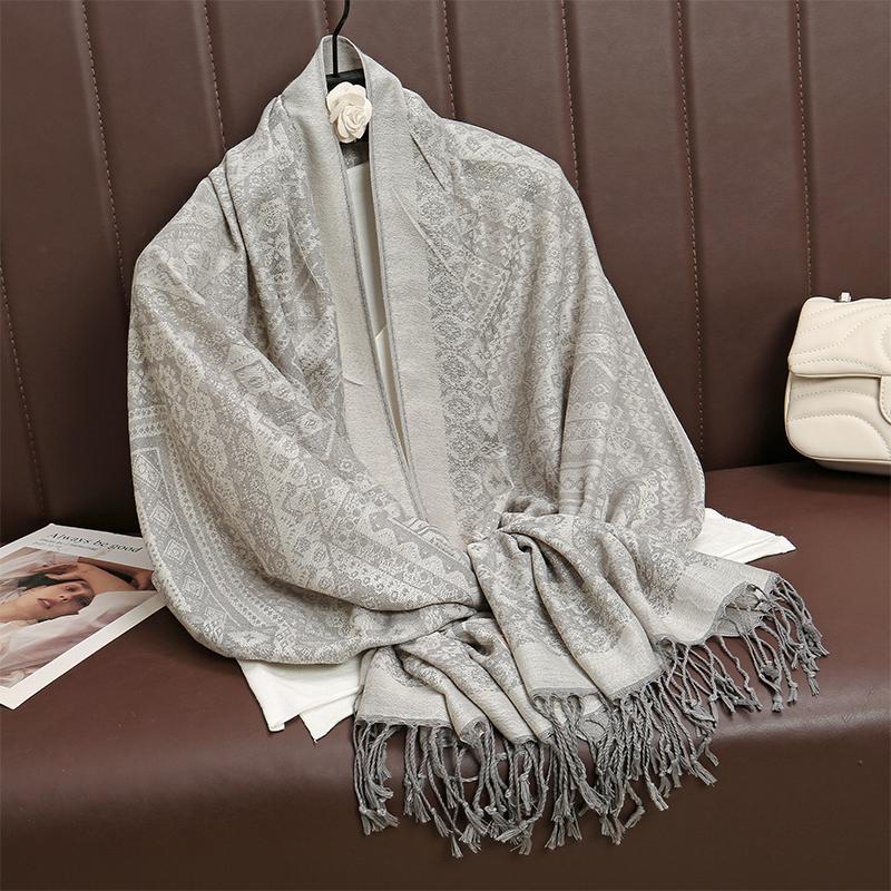 Luxury Winter Autumn Pashmina Scarves Women Ladies Elegant Poncho Warm Shawl Pareo Paisley Headscarf Autumn Traveling Wrap