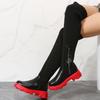 2025 New Women's Boots Designer Sexy Platform Shoes Knitted Elastic Long Boots Fashion Breathable Women Casual Boots Botas Mujer
