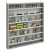 Six Shelf Display Cabinet, with Glass Doors - Graphite Wood Effect