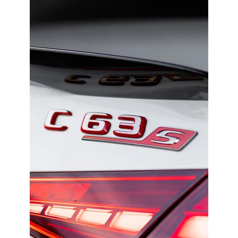 Подходит для Mercedes Benz задняя наклейка с буквами серебристо-красная версия C63S GT63S S63LGLE53 SL63S модификация W205 W206 C190 X290