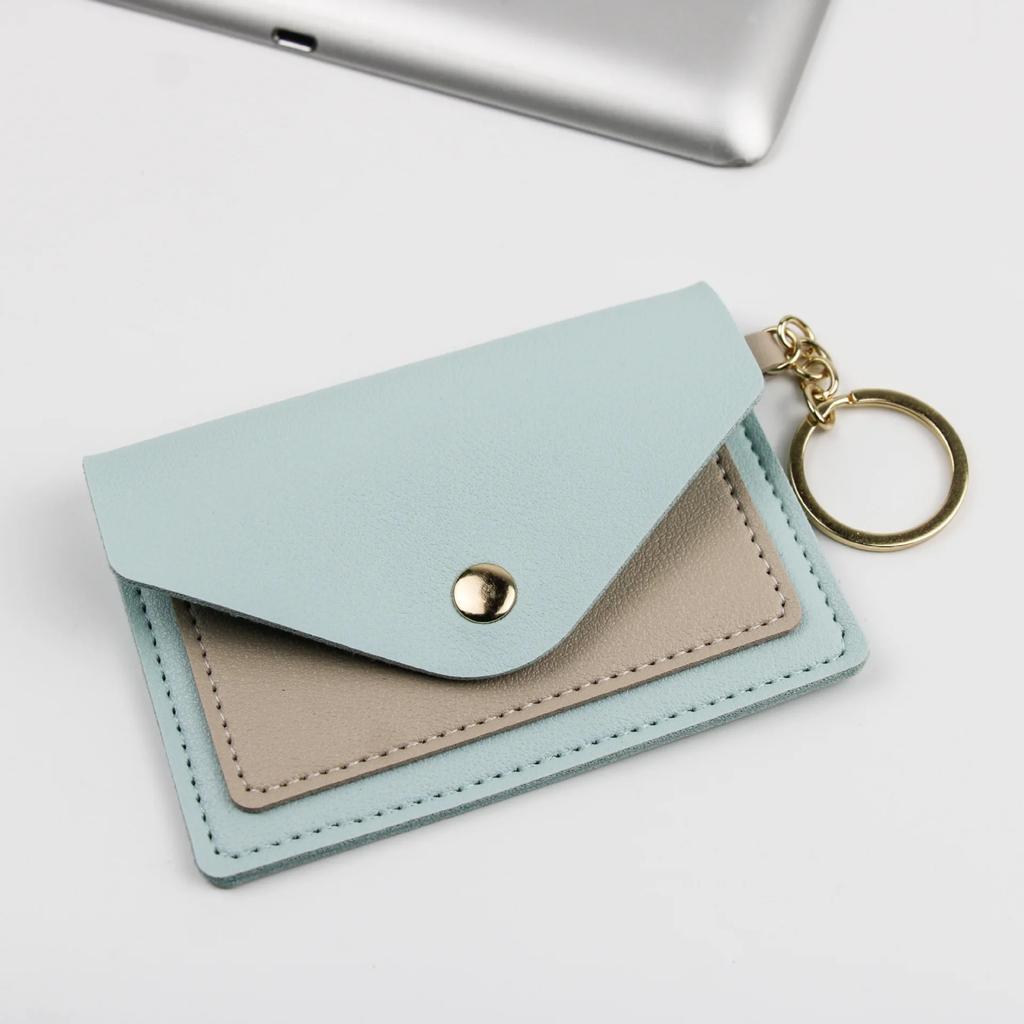 Fashion Slim Leather Wallet Business Credit Card Holder Short Purse Leather ID Card Holder Candy Color Bank Multi Slot Card Case