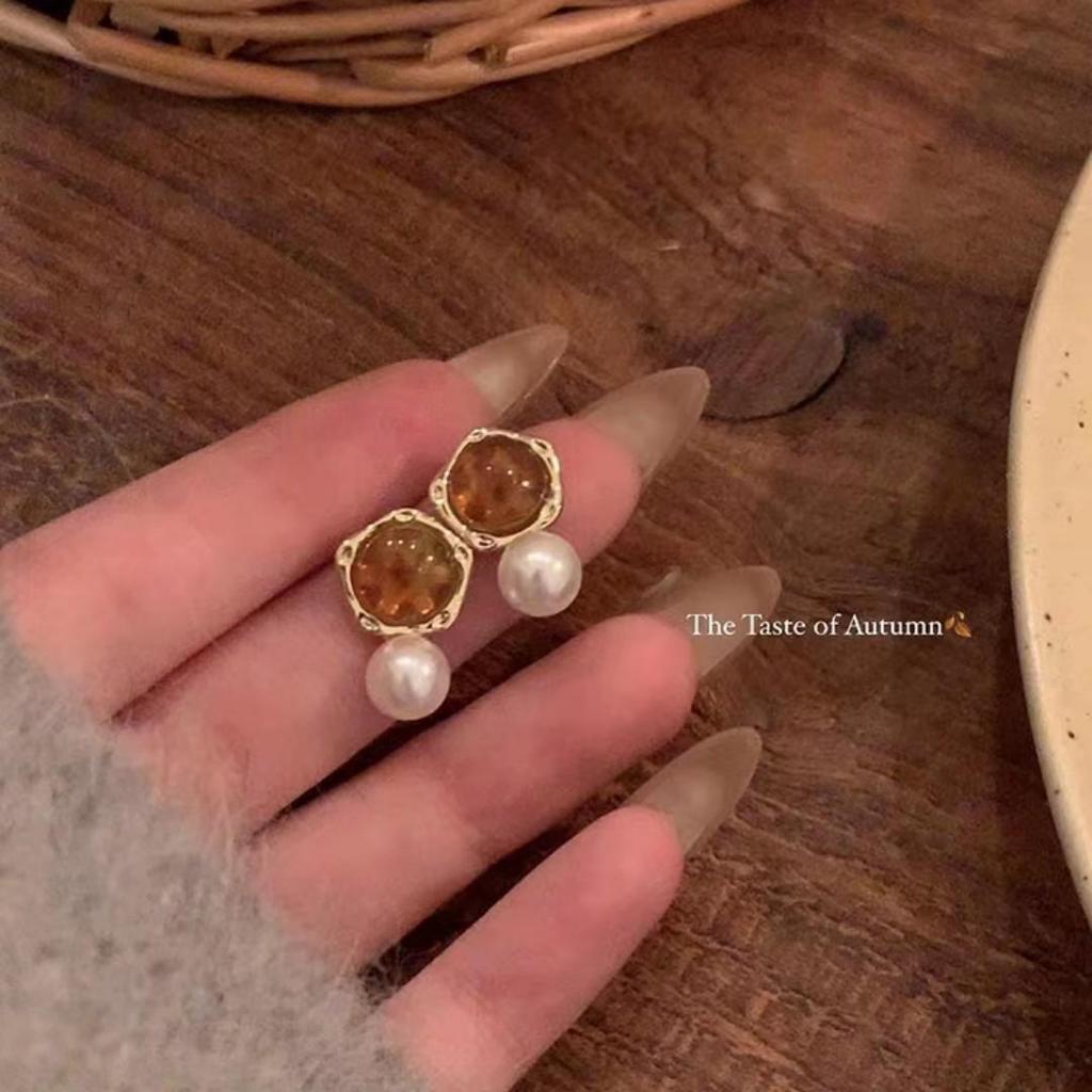 Женские серьги-подвески с французским барочным жемчугом в виде узлов - универсальный нишевый модный дизайн