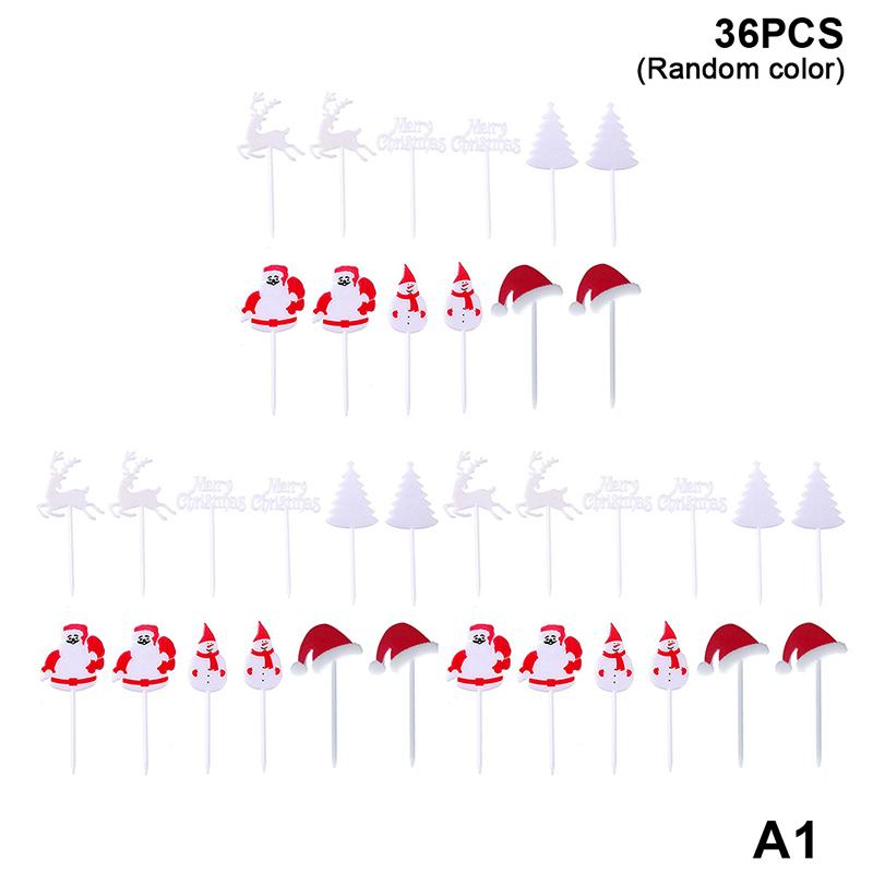 Рождественский набор вилок для фруктов Еда Палочка для нарезанных фруктов Вилка для животных Пластиковая зубочистка Палочка для бенто Аксессуары