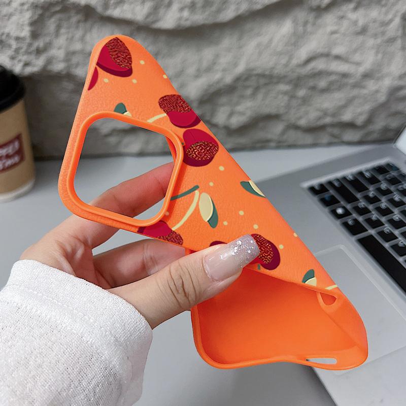 Красный вишневый принт матовый мягкий чехол для iPhone 16 Pro Max 15 14 Pro 13 12 11 ударопрочный TPU кожа текстура тонкий чехол для телефона