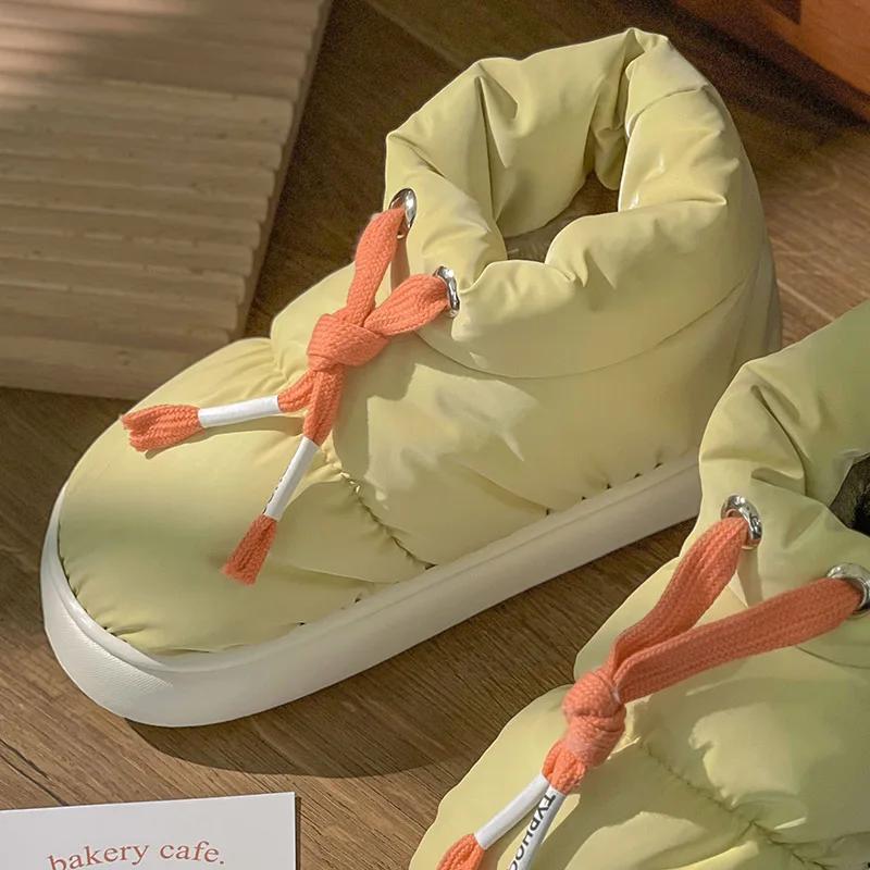 Утолщенные плюшевые зимние ботинки для женщин, пуховые водонепроницаемые нескользящие теплые зимние ботинки для женщин, удобные на мягкой подошве, повседневные хлопковые ботинки для женщин