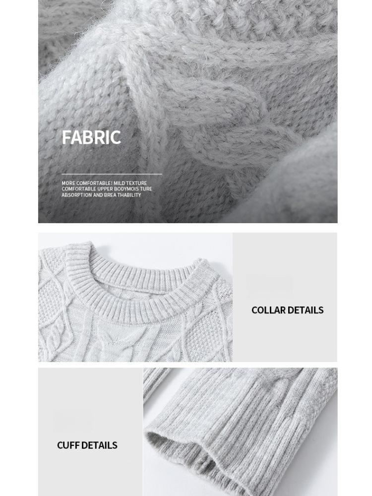 Pullovers Long Sleeves Sweaters Unisex Sweater Paragraph Round Neck Diamond Plaid Knitted Bottoming Shirt Autumn Winter Loose Casual Warm Wool Tops