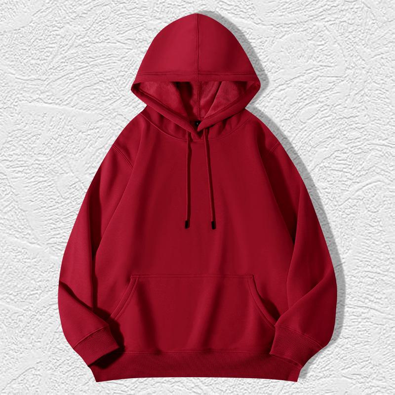 Men's Clothing Sweatshirt 420g Velvet Hooded Sweatshirt Men's Hoodie Solid Color Large Size Autumn and Winter Men Jacket