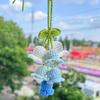 Подвесной автомобильный кулон ручной работы, вязаные лилии, очаровательные вязаные крючком украшения для салона автомобиля