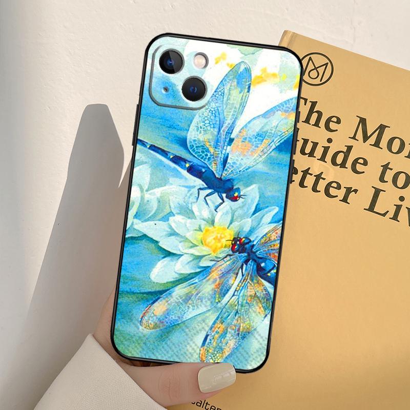 Luxury Dragonfly Case For iPhone 13 12 Mini 11 Pro Max 6S 8 7 Plus SE 2022 2020 X XS Max XR Back Cover