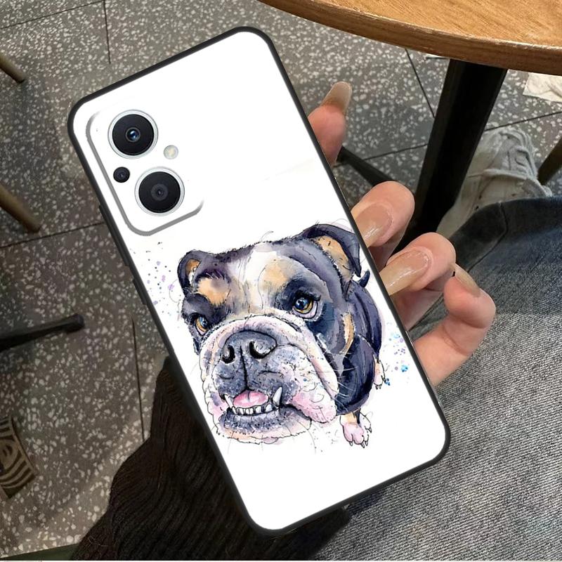 Чехол British Bulldog для OPPO Reno 10 11 12 13 14 Pro 7 8 Lite 8T 11F 12F 13F 14F OPPO Find X8 X9 X5 X6 Pro