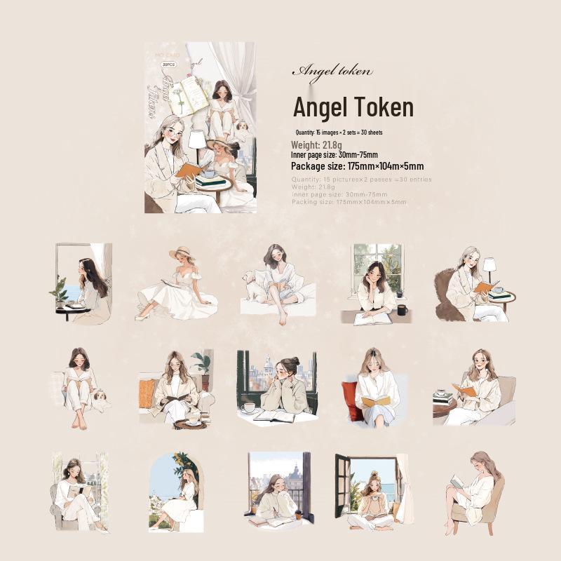 Наклейки Jilv Momo PET с белыми чернилами: Элегантная ретро серия для чтения для украшения DIY-журнала